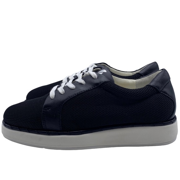 Franco Sarto Quinn Sneaker Black Leather Low Top Size 5.5 - Picture 2 of 12